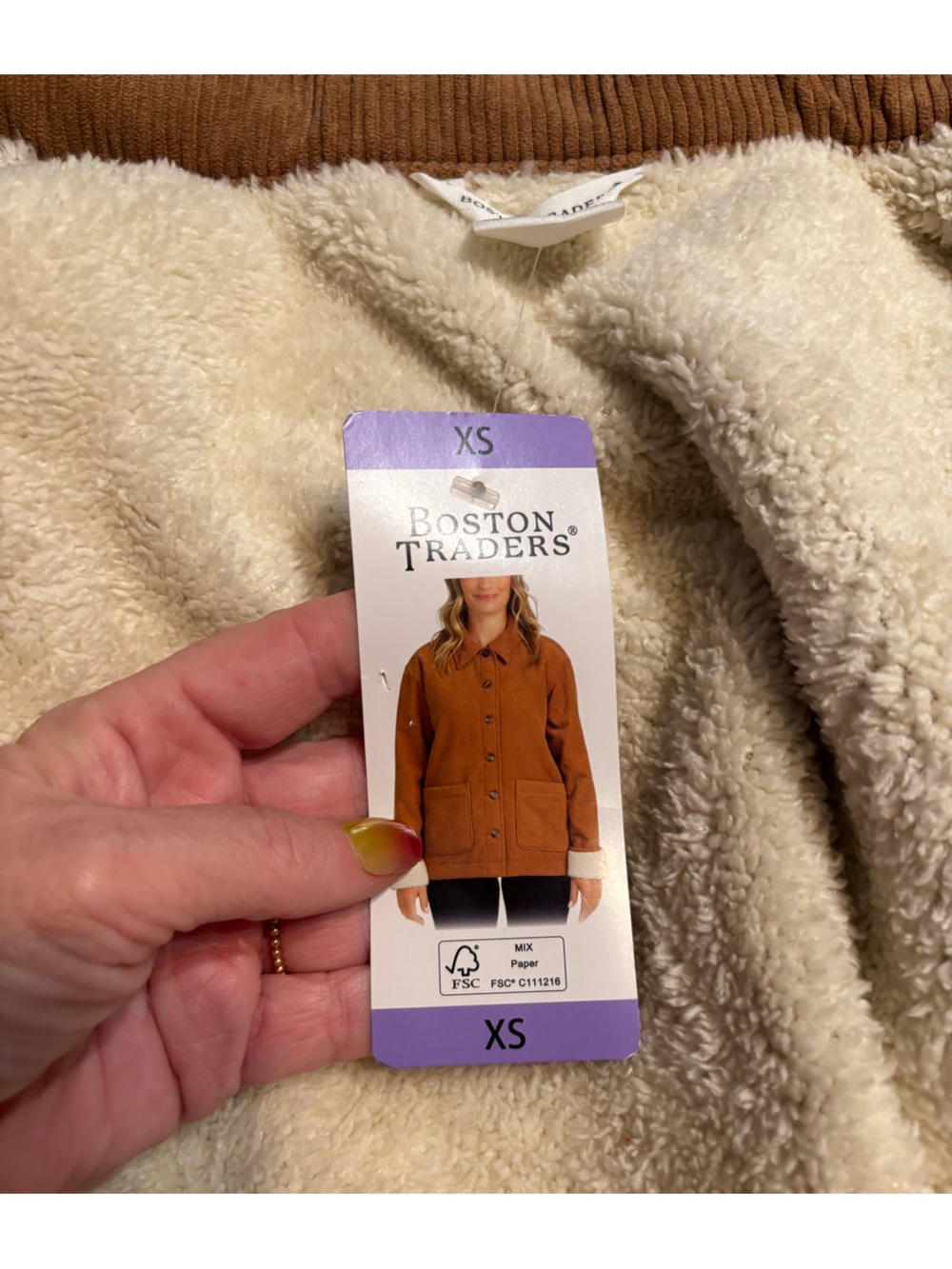 Boston Traders Women's Fleece Lined Trucker Jacket, Tan, size XS - Picture 5 of 6